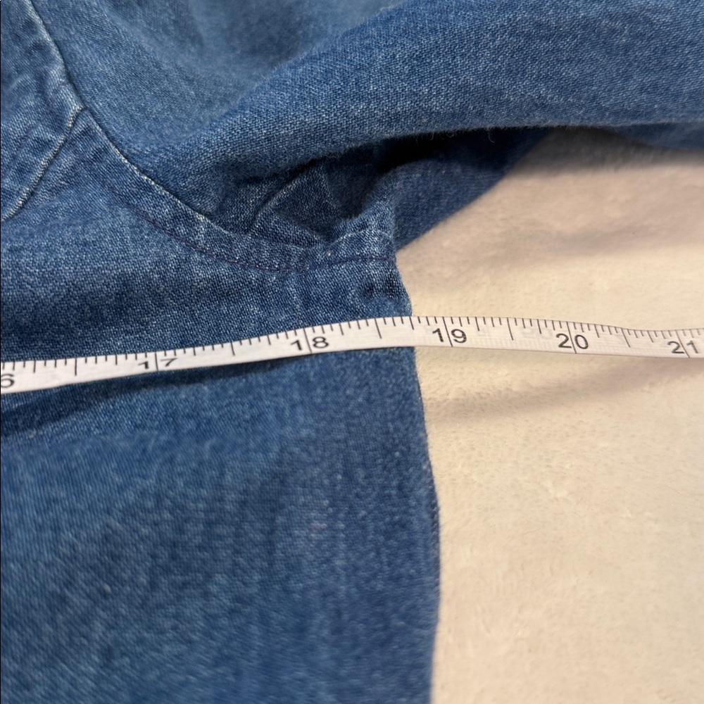 Talbots Cotton Denim Jeans Jacket double button up notched collar pockets SZ SM - Picture 7 of 11